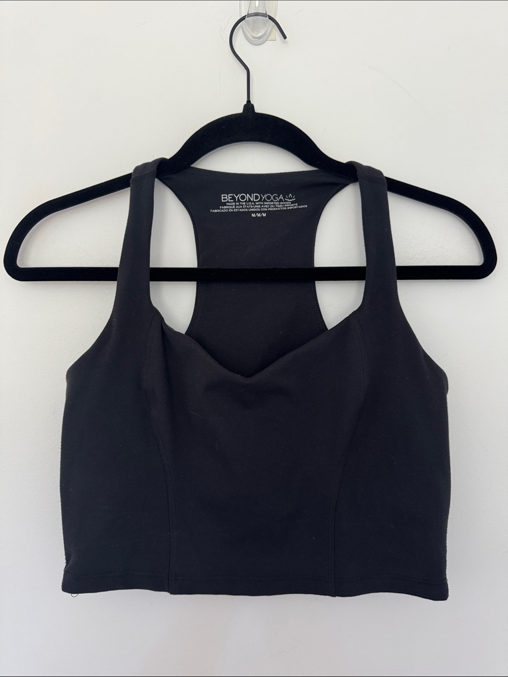 Beyond Yoga Black Cropped Racerback Sports Bra Tank - Size M